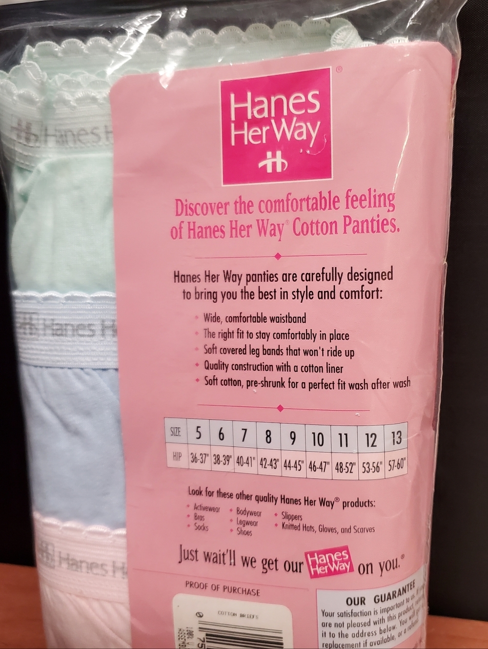 Vintage 1996 Hanes Her Way PASTEL Cotton Briefs 3 Pack Size 9 - Picture 3 of 6
